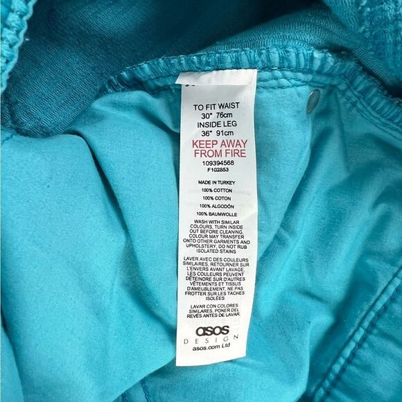 ASOS Design Bright Blue Corduroy Jeans Boot Cut Size 30 X 36 TALL - Picture 7 of 7